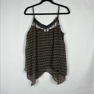 Taylor & Sage Black and Tan-ish‎ Brown Flowy Tank Top